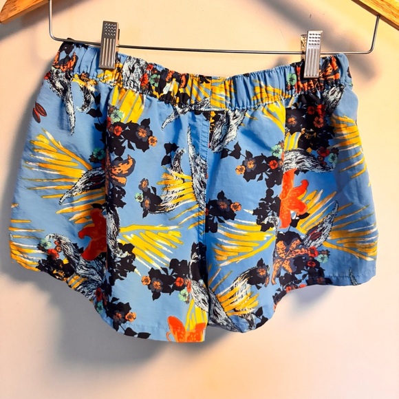 Patagonia Blue and Yellow Athletic Shorts Lightweight Elastic Waist - Picture 3 of 5